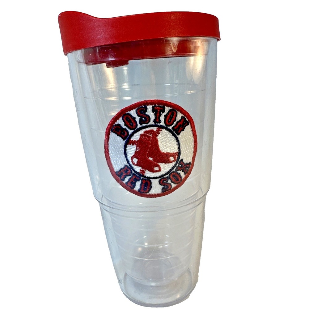 Tervis Tumbler Embroidered Boston Red Sox Baseball Logo Patch 24 Oz Red Lid